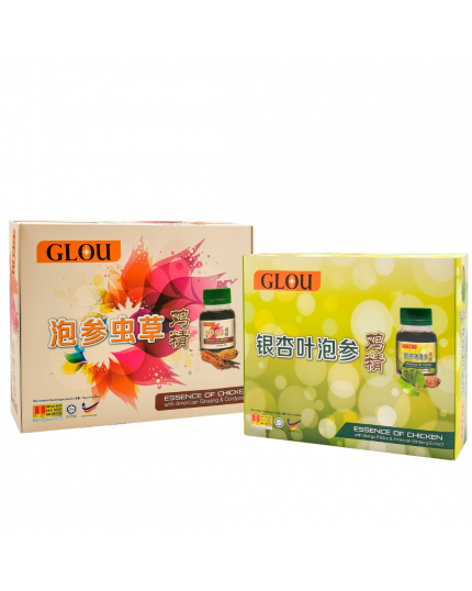 GLOU Essence of Chicken with American Ginseng + Cordyceps &amp; GLOU Essence of Chicken With Ginkgo Biloba and American Ginseng