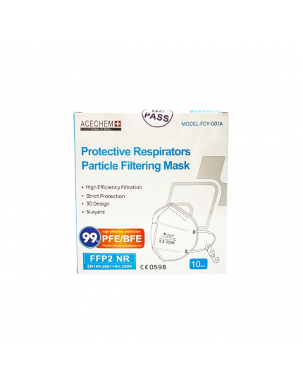 ACECHEM Protective Respirators Particle Filtering FF92 Mask (10&#039;s)