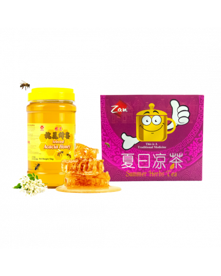 ZAN Summer Herbs Tea (5.5g x 10&#039;s) + HAI-O Selected Acacia Honey (1kg)